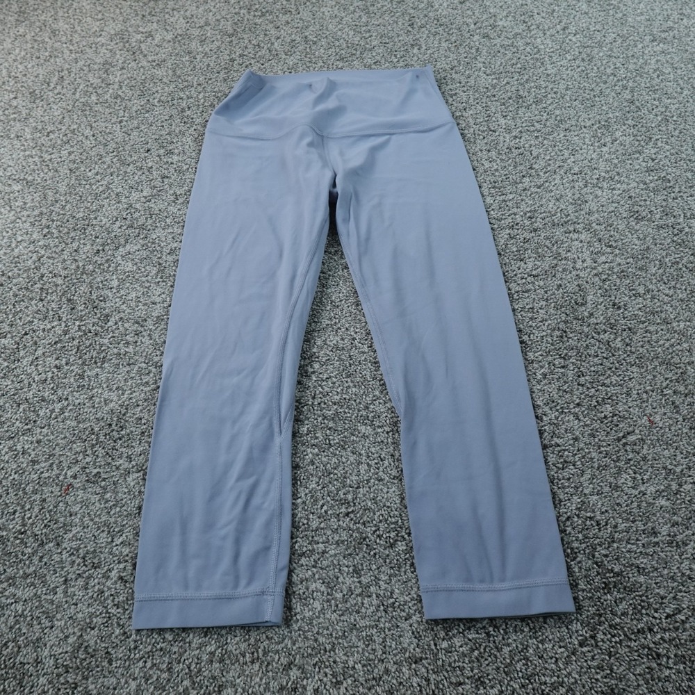 Lululemon Leggings Womens 8 Blue Gray Tight High Rise Crop Athletic Yoga Pants